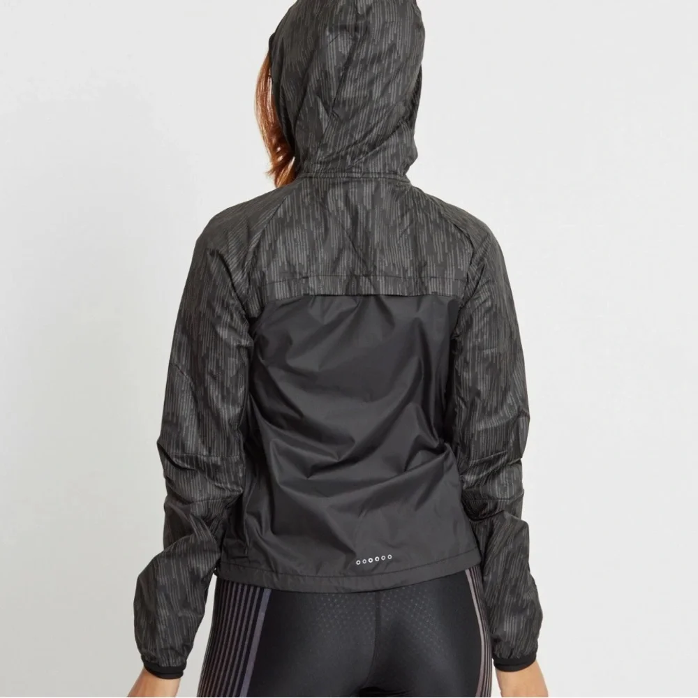 Nike Women's Shield Flash Running Reflective Zip Up Black Gray Jacket, Sz Small